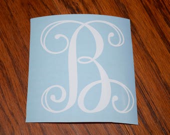 Single Letter Decal, Single Letter Monogram, Vine Monogram Decal, Letter Vinyl Decal, Single Initial Decal, Monogram Sticker, Mailbox Letter