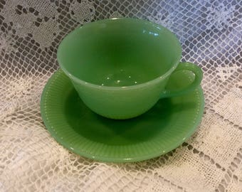 Fire King Jadeite cup and saucer