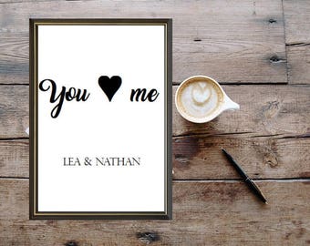 Poster/print calligraphy you and me