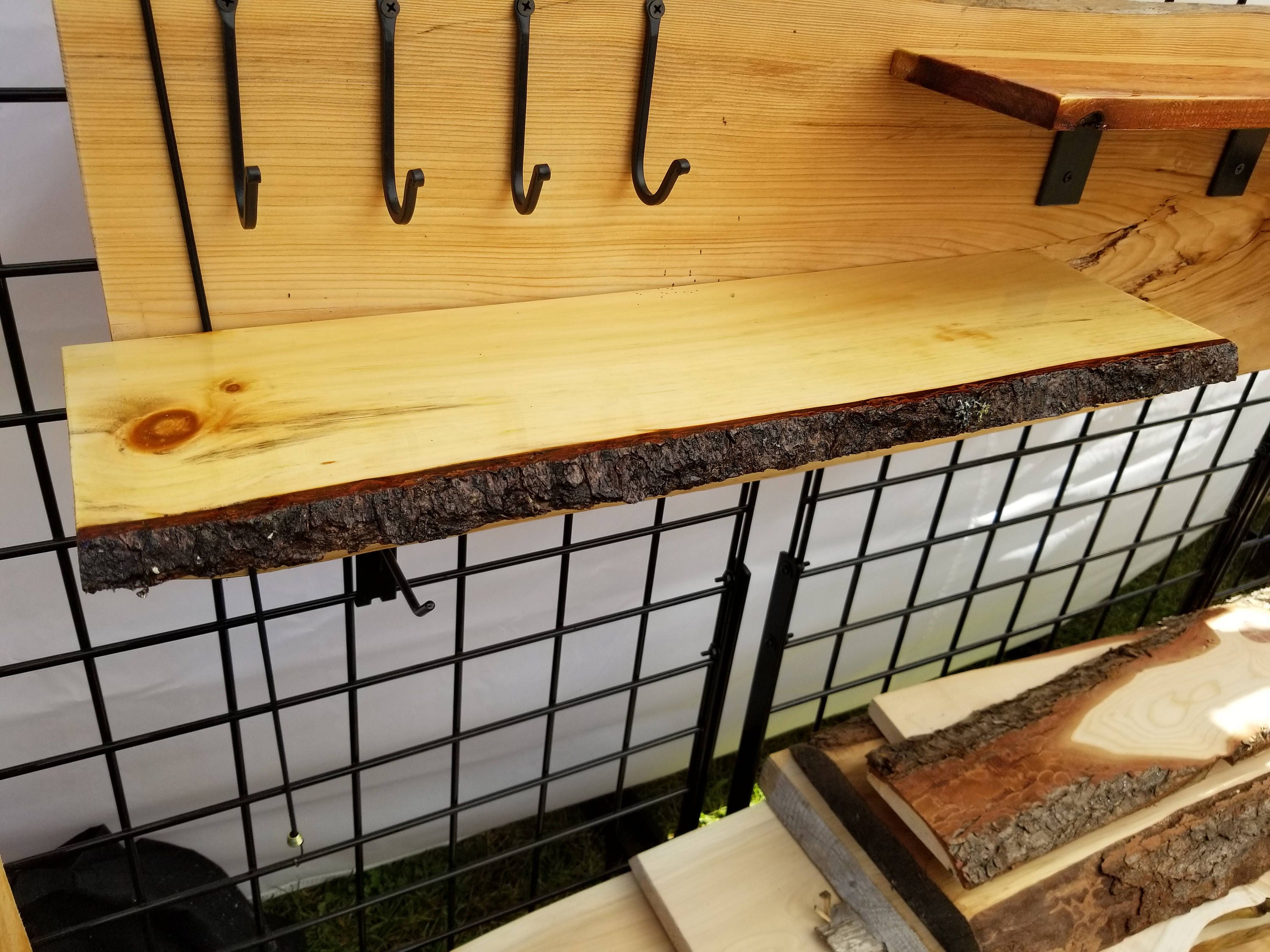 Custom Shelves Live Edge Wood with Bark