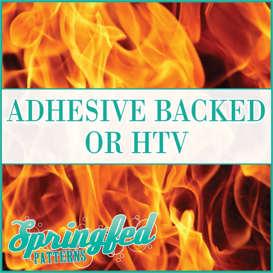 Fire Flames Pattern 2 Adhesive or HTV Heat Transfer Vinyl for