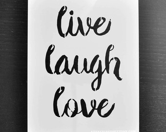 Live Laugh Love Digital PRINTABLE Files Instant Download Brown