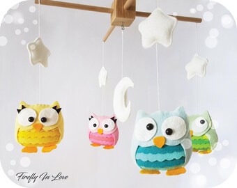 READY TO SHIP Baby Mobile - Baby Crib Mobile - Nursery Mobile Clouds – Owl Baby Mobile – Stars Mobile – Hanging mobile – Owl Cot