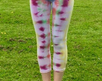 Stonewash Tie Dye Leggings Emerald Green