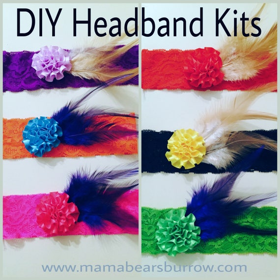 DIY Headband Kits Baby Headband Lace Headband Feather Hair