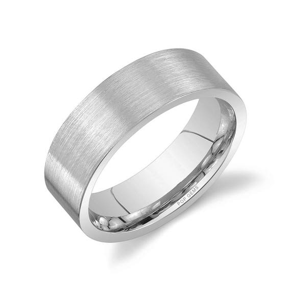 Platinum 950 Band 7mm / PLAIN / Matte Brushed Flat Comfort