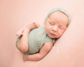 Knit Newborn Romper and Bonnet Pattern, Violet Romper and Bonnet Knitting Pattern, Newborn Bonnet, Newborn Romper, Knit Pattern