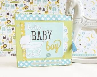 baby boy album,premade album,baby memory book,baby shower gift,newborn boy,baby gift,new baby gift,personalized album,baby boy scrapbook,boy