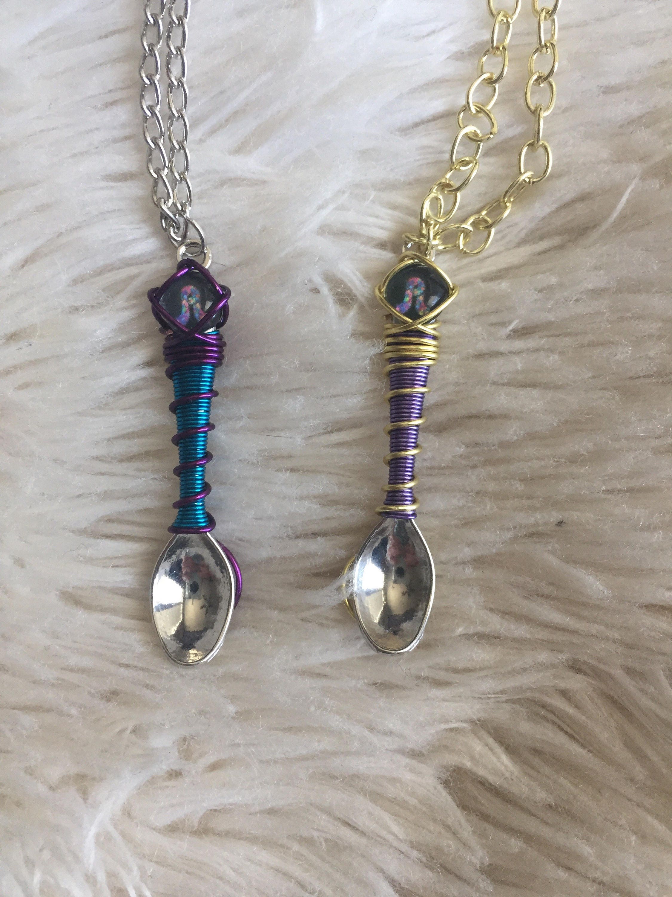 Custom Color Wire Wrap Novelty Pretty Lights Mini Spoon