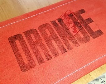 Repro WW2 ORANJE Dutch Resistance Armband Brassard With Dutch Lion Stamp Underground 1944 German Occupation Netherlands Holland WWII Orange