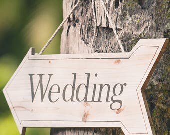 Wedding arrow sign | Etsy