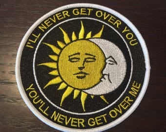 Sun & Moon Eclipse Patch - Iron On, Sew On, Embroidered Applique