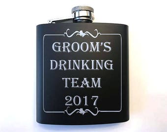 Wedding Party Flask - Personalized Groomsman Hip Flasks - Groomsmen Gifts - Bridal Party Gifts - Gifts for Wedding Party - Groomsman Gift