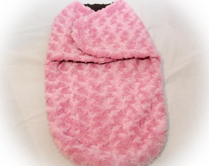 Pink Swaddle Sack / Newborn Cocoon Wrap / Swaddle Sack Prop / Baby Girl Swaddle Wrap / Baby Cocoon Wrap / Minky Swaddle Sack / READY TO SHIP