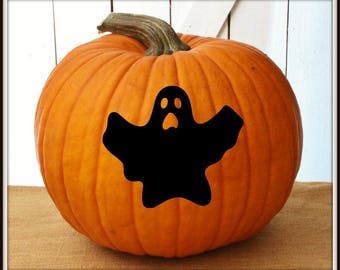 Ghost Halloween Pumpkin Decals ~ Jack-o-Lantern Decal ~ Halloween Door or Window Decal ~ Pumpkin Sticker ~ Easy to Apply Decals ~ Boo
