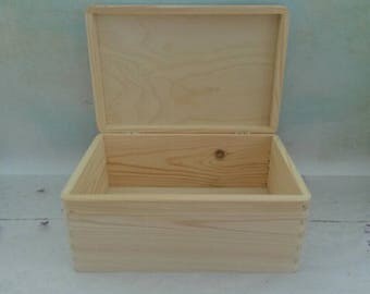 Big Wooden Box, Wooden Chest, Unfinished Box, Pine Box, Box for Decoupage, DIY Wooden Box, Wedding Box, DIY Gift Box, Unpainted Wooden Box