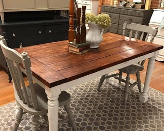 Turned Leg Style Farmhouse Table - (Local Pickup Only)