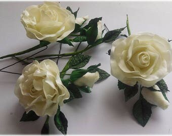 White Garden Rose Hair hair flower pin | etsy White Garden Rose Hair hair flower pin | etsy