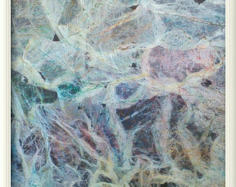 Abstract art painting "LUNGS" Mixed media on wood