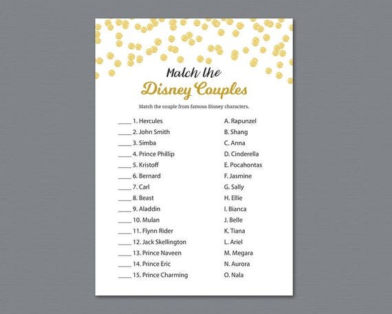 Disney Couples Match Game Famous Couples Match Printable