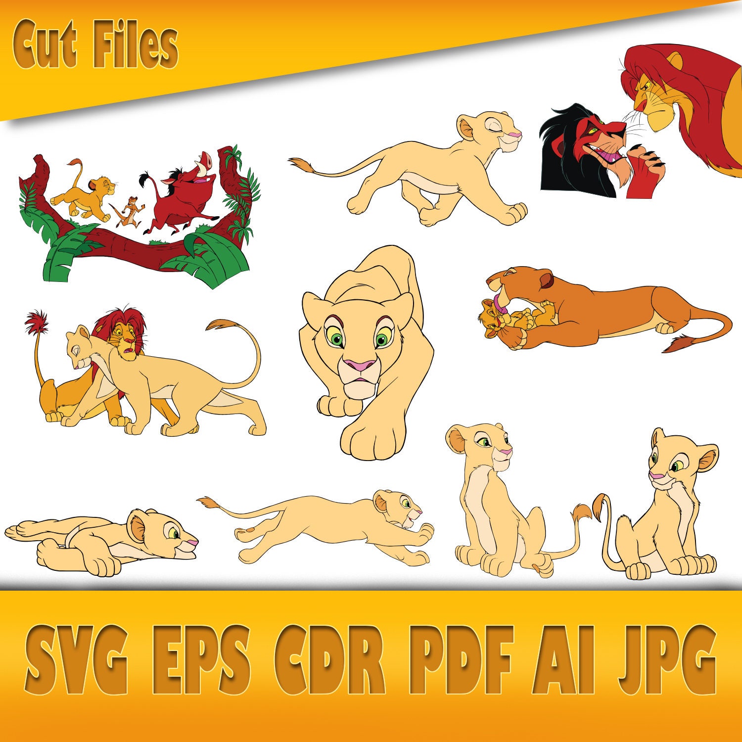 Download Disney Lion King SVG Clipart Cut files Svg Eps Cdr Ai Jpg Pdf
