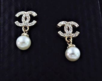 Classy and Fabulous Pearl Earrings, designer inspired, pearl earrings, chanel inspired jewelry