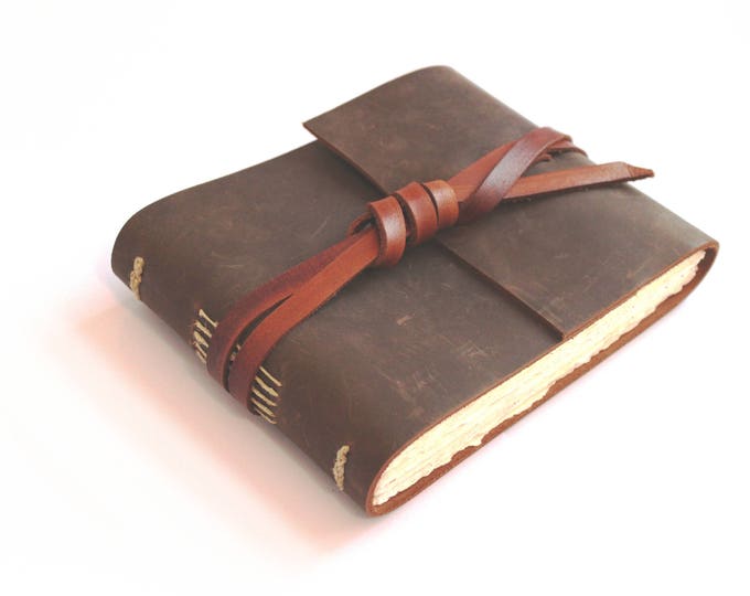 The Watercolour Journal - Handmade leather journal with handtorn watercolour paper