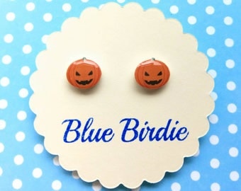 Pumpkin earrings Halloween earrings pumpkin jewellery pumpkin jewelry Jack o lantern earrings cute pumpkin stud earrings Halloween jewellery