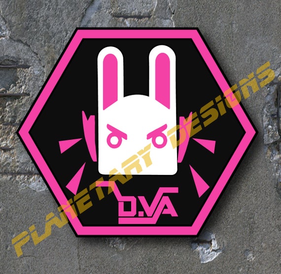 Overwatch Destiny Inspired D.Va Jade Rabbit Logo 3x3