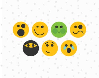 Sale! Emoji SVG Collection 2 - Emoji SVG - Emoji PNG - Emoji Clipart - Cricut svg Files - Silhouette svg Files