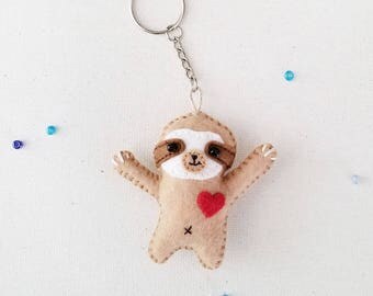 sloth plush keychain