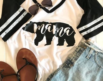 Mama Bear Shirt, mom Bear shirt, Mom Gift, Mothers Day Gift, Mama Shirt, Mom Shirt, Raglan Sleeve, California Bear Shirt, gift for mom