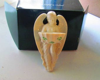Belleek Angel Holy Water Font With Shell
