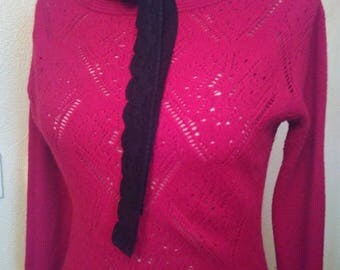 Long red cashmere and Wool Sweater
