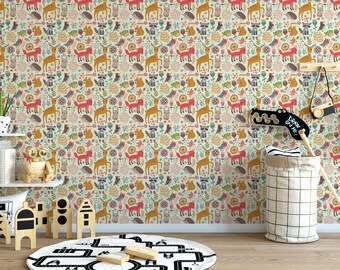 Repositionable sticker paper. Forest Animals
