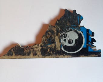 State of Virginia Outline made from Recycled Skateboards