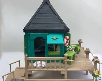 TIDAL HAVEN Fairy Garden scene/ Home Decor - Miniature Beach House Escape