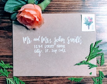 Hand Lettered, Envelope Addressing, Wedding Invitations, Calligraphy Envelope