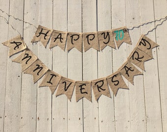 Anniversary Banner - Happy Anniversary - Custom Anniversary Banner - 70th Anniversary