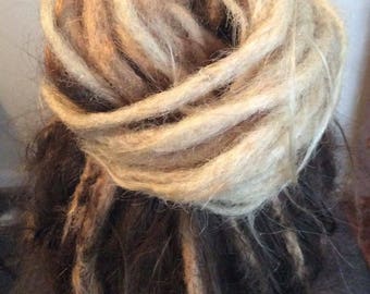 Dreadlock extensions human hair, ombré blonde