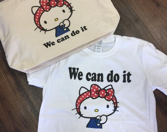 Hello kitty shirt, women's shirt, funny, empowering, t-shirtHello Kitty Shirt, Hello Kitty Birthday, Girls Shirt, Girls Birthday, Cat,BAG,