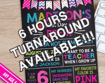 6 H0UR RUSH SERVICE AVAILABLE!!! First Day of Pre-K Sign - Pre K Chalkboard Sign - PreSchool Chalkboard Sign