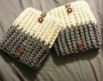 Reversible boot cuffs, boot cuffs, boot socks, crochet boot cuffs