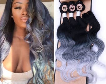 3 bundele grey ombre weaves met front closure
