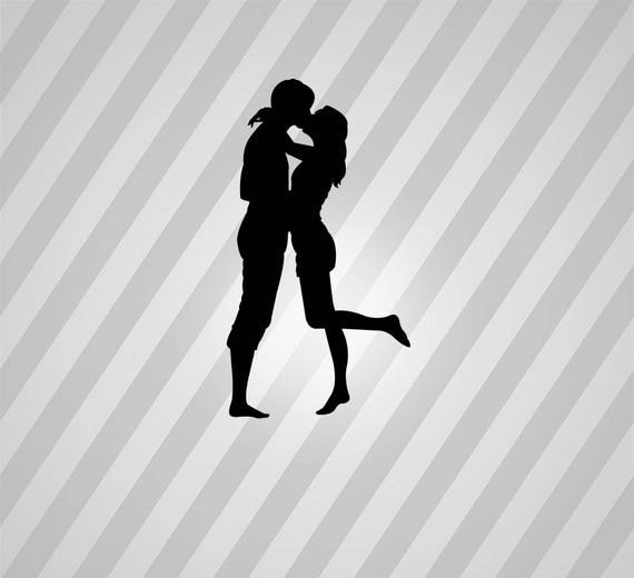 Download man and woman kissing Silhouette Svg Dxf Eps Silhouette Rld