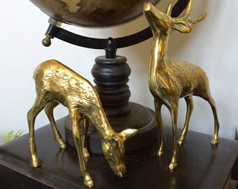 Gatco Solid Brass Buck and Doe / Deer Figurine Statues