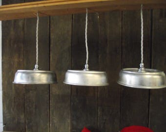 Upcycled Aluminum Plate Cover Lamps