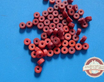 144 ethnic red 2x4mm rondelle beads