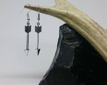 Arrow Earrings - archery bow and arrow crossbow arrowhead robin hood cupid game of thrones medieval weapon