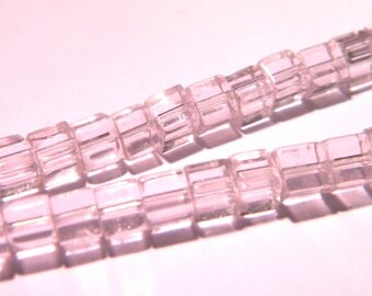 50 glass - cube with 4 mm - fashion Crystal beads - translucent pale pink - PG290-10